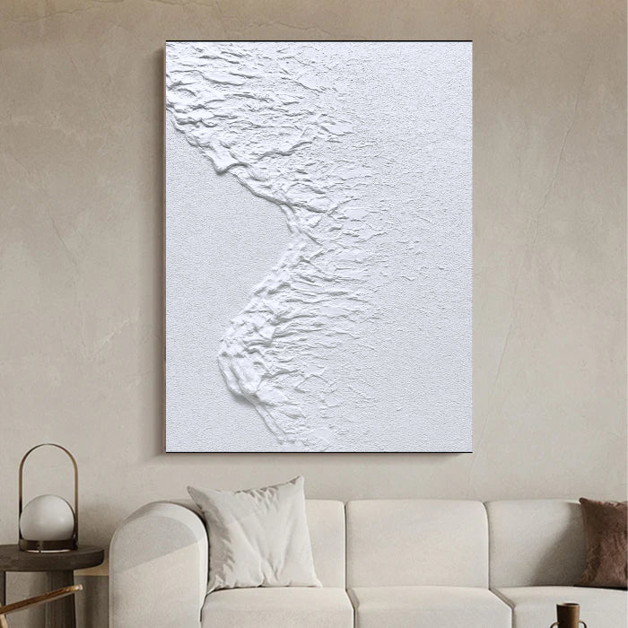 White Textured Minimalist Wall Art #WT003
