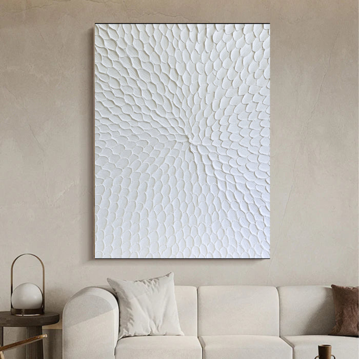 White Textured Minimalist Wall Art #WT004