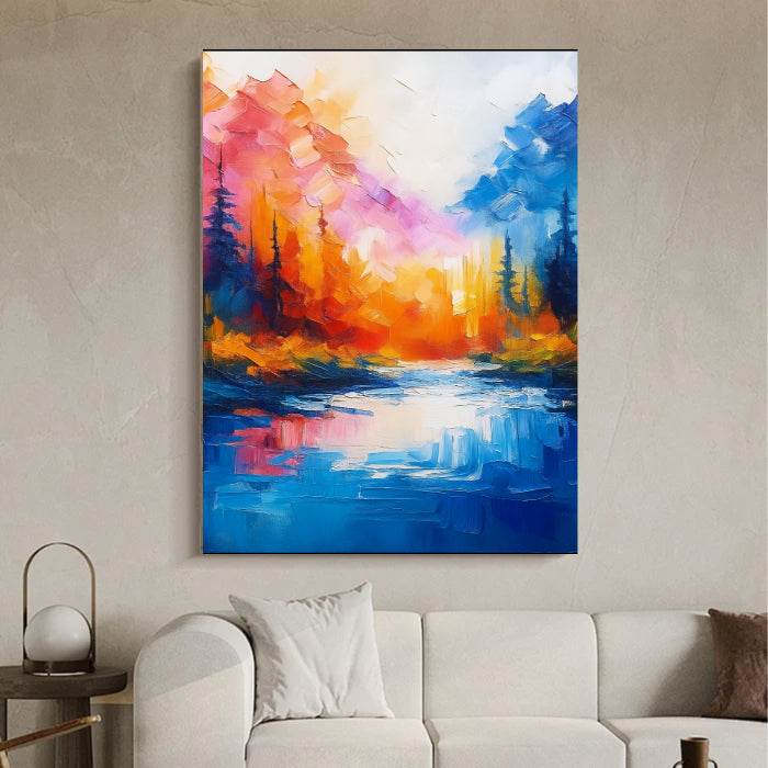 Colorful Abstract Textured Painting Canvas #AT004