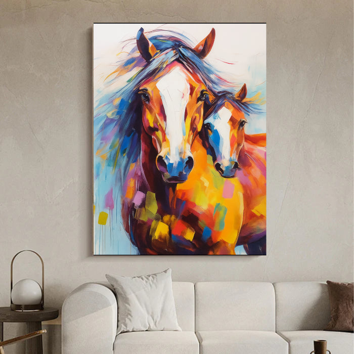 Abstract Animal Art Horse Textured Wall Art #AT005