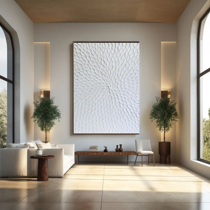 White Textured Minimalist Wall Art #WT004