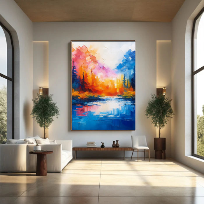 Colorful Abstract Textured Painting Canvas #AT004