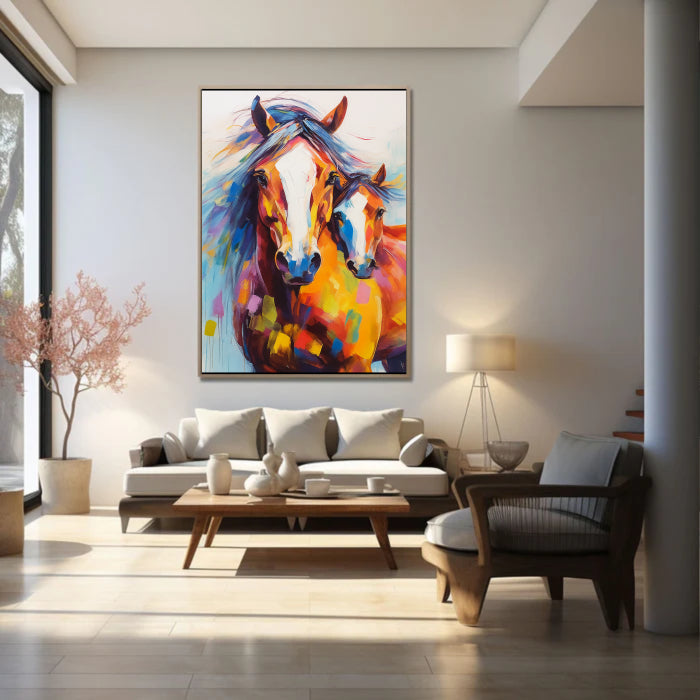 Abstract Animal Art Horse Textured Wall Art #AT005