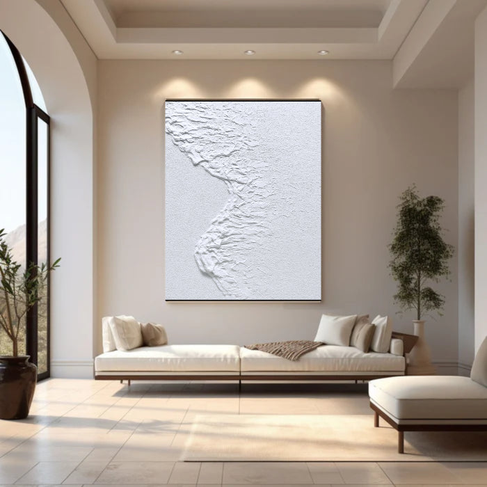 White Textured Minimalist Wall Art #WT003