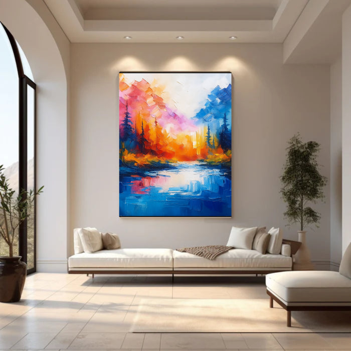 Colorful Abstract Textured Painting Canvas #AT004