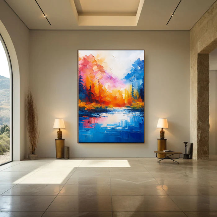 Colorful Abstract Textured Painting Canvas #AT004