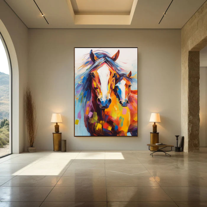 Abstract Animal Art Horse Textured Wall Art #AT005
