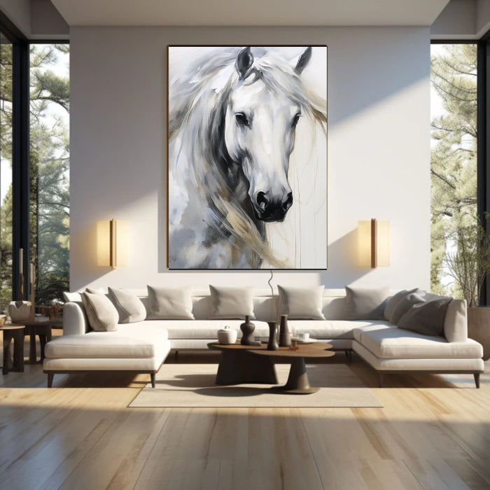 Abstract Animal Art Horse Textured Wall Art #AT004