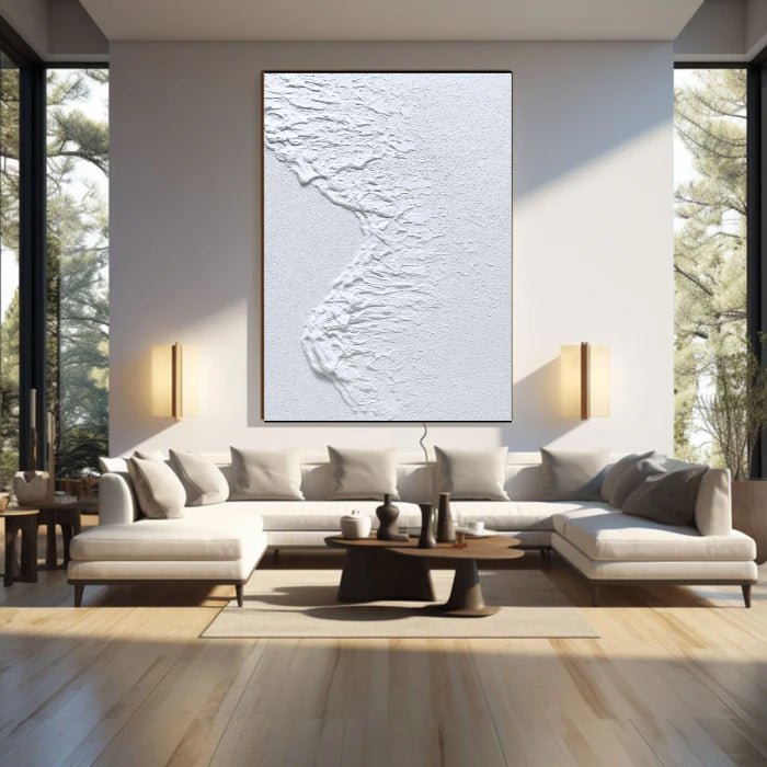 White Textured Minimalist Wall Art #WT003