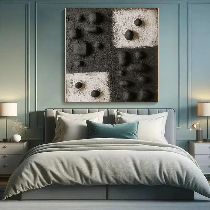 Black Textured Minimalist Wall Art #BT006