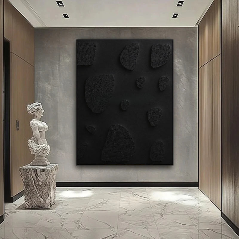 Black Textured Minimalist Wall Art #BT007