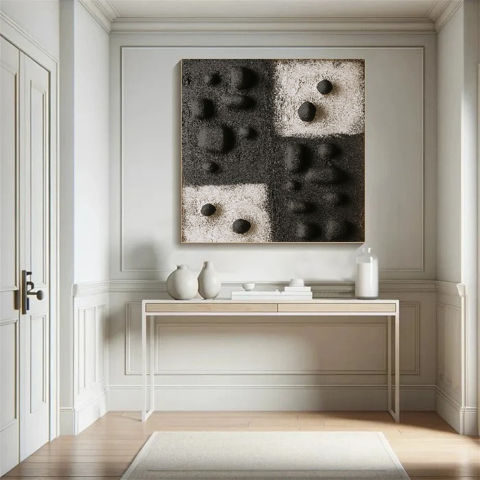 Black Textured Minimalist Wall Art #BT006