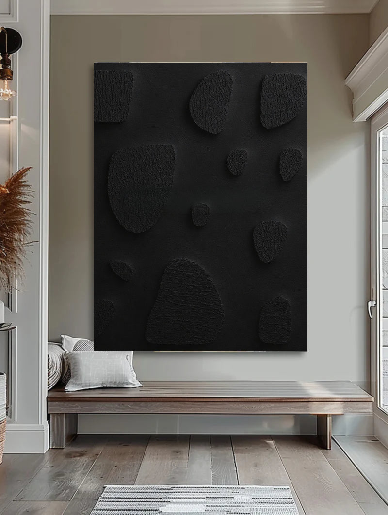 Black Textured Minimalist Wall Art #BT007