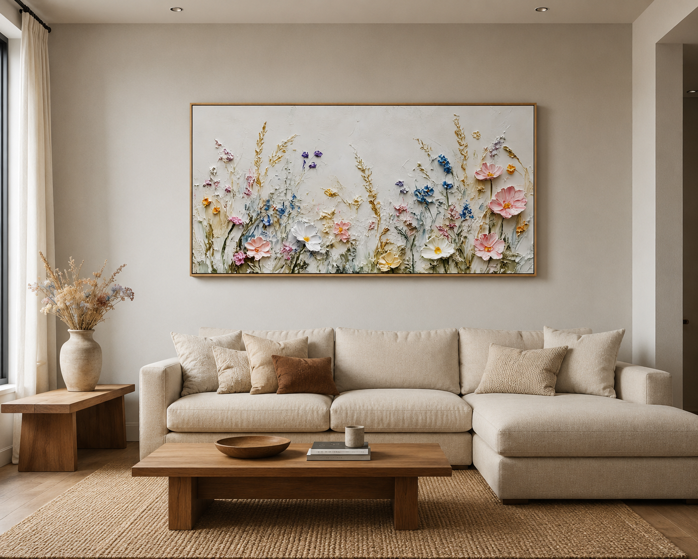 Pastel Wildflower Meadow Wall Art #FL034