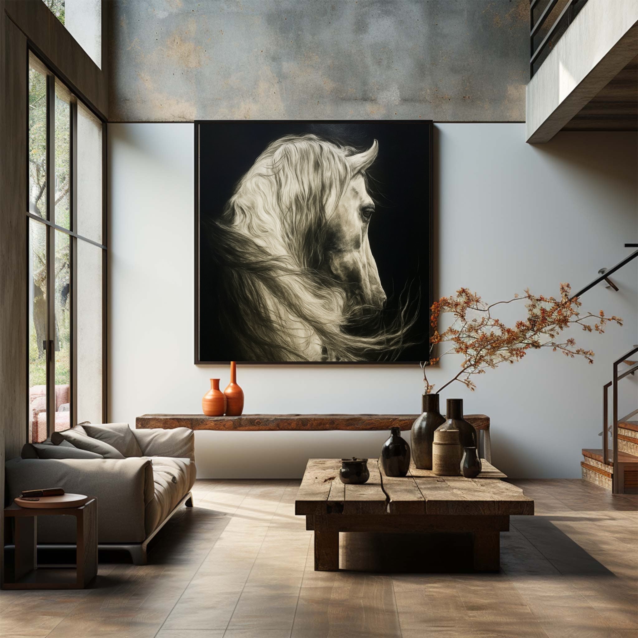 Abstract Animal Art Horse Textured Wall Art #AT003