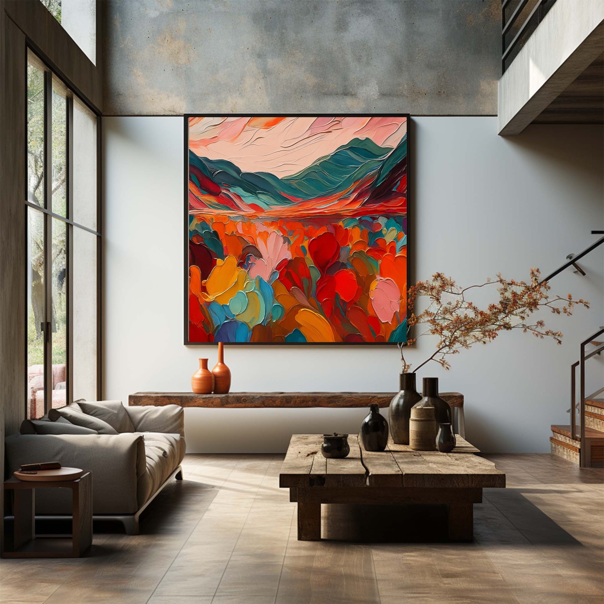 Colorful Abstract Textured Painting Canvas #AT002