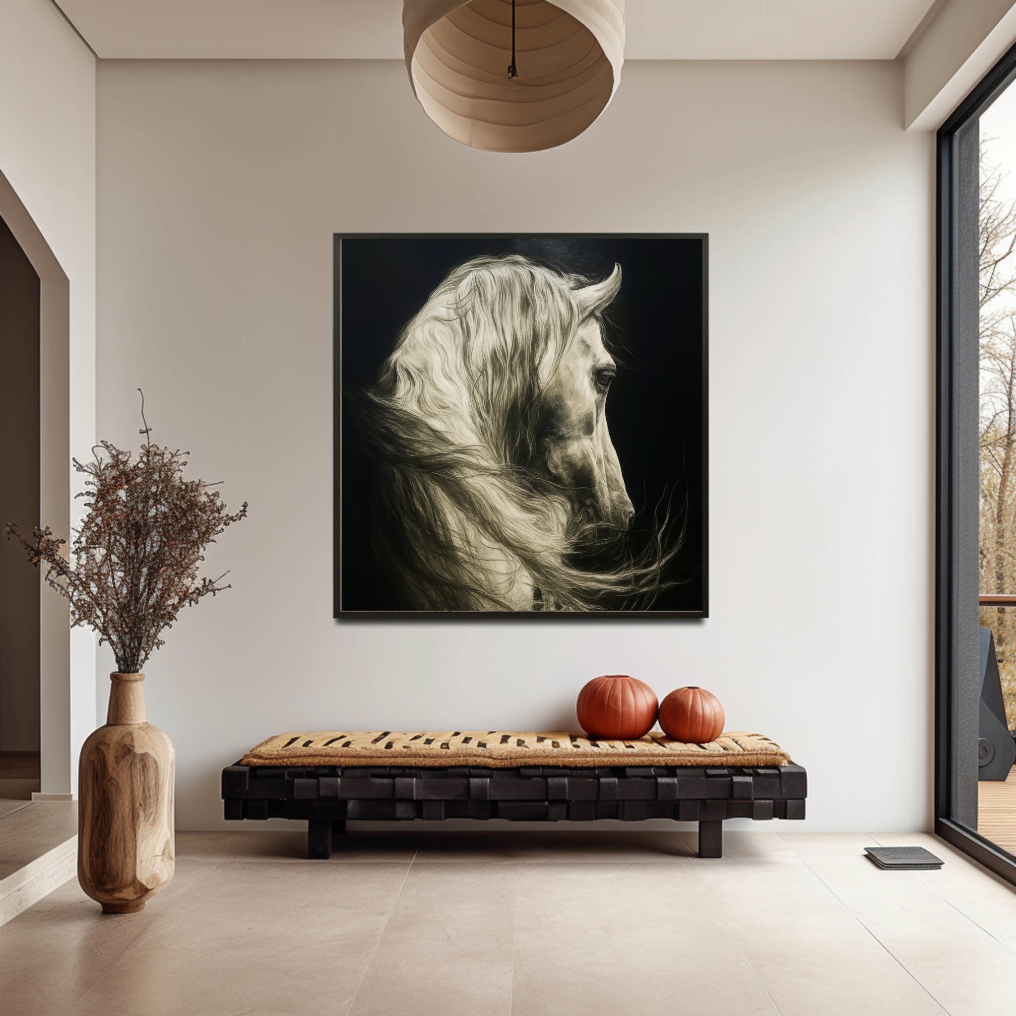 Abstract Animal Art Horse Textured Wall Art #AT003