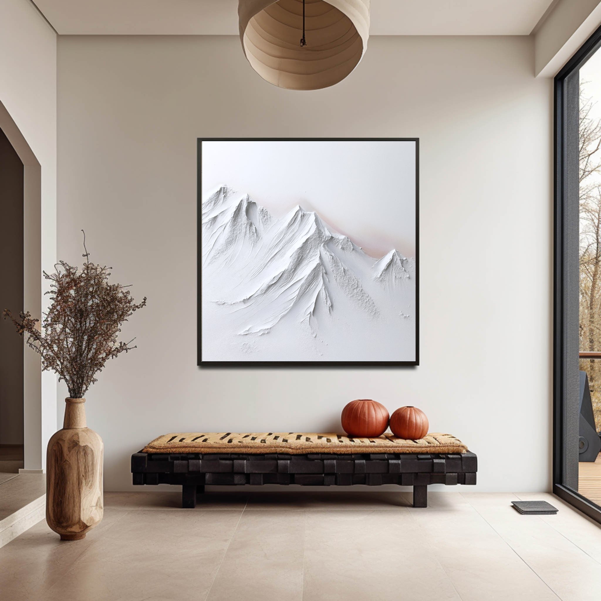 White Textured Minimalist Wall Art #WT005