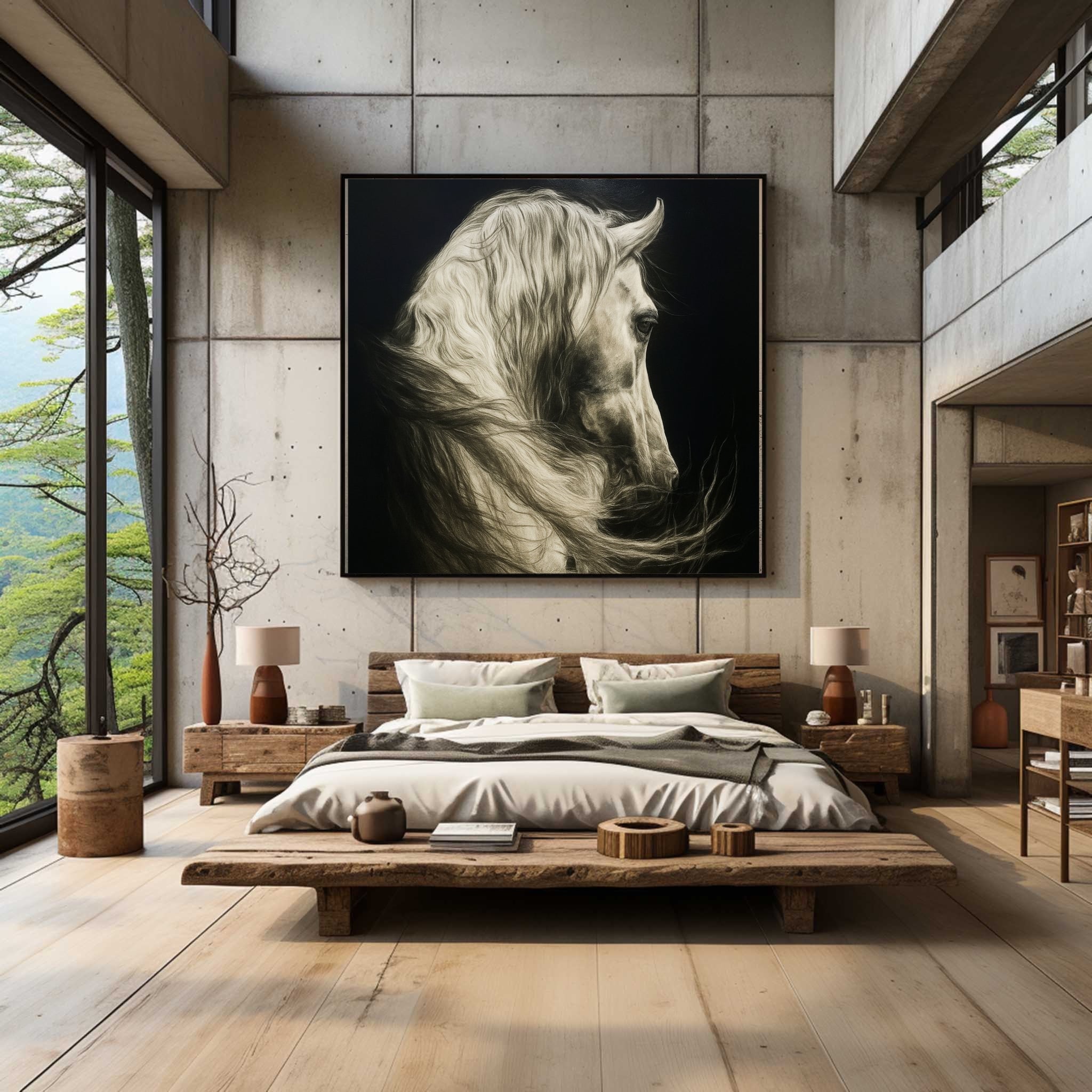 Abstract Animal Art Horse Textured Wall Art #AT003