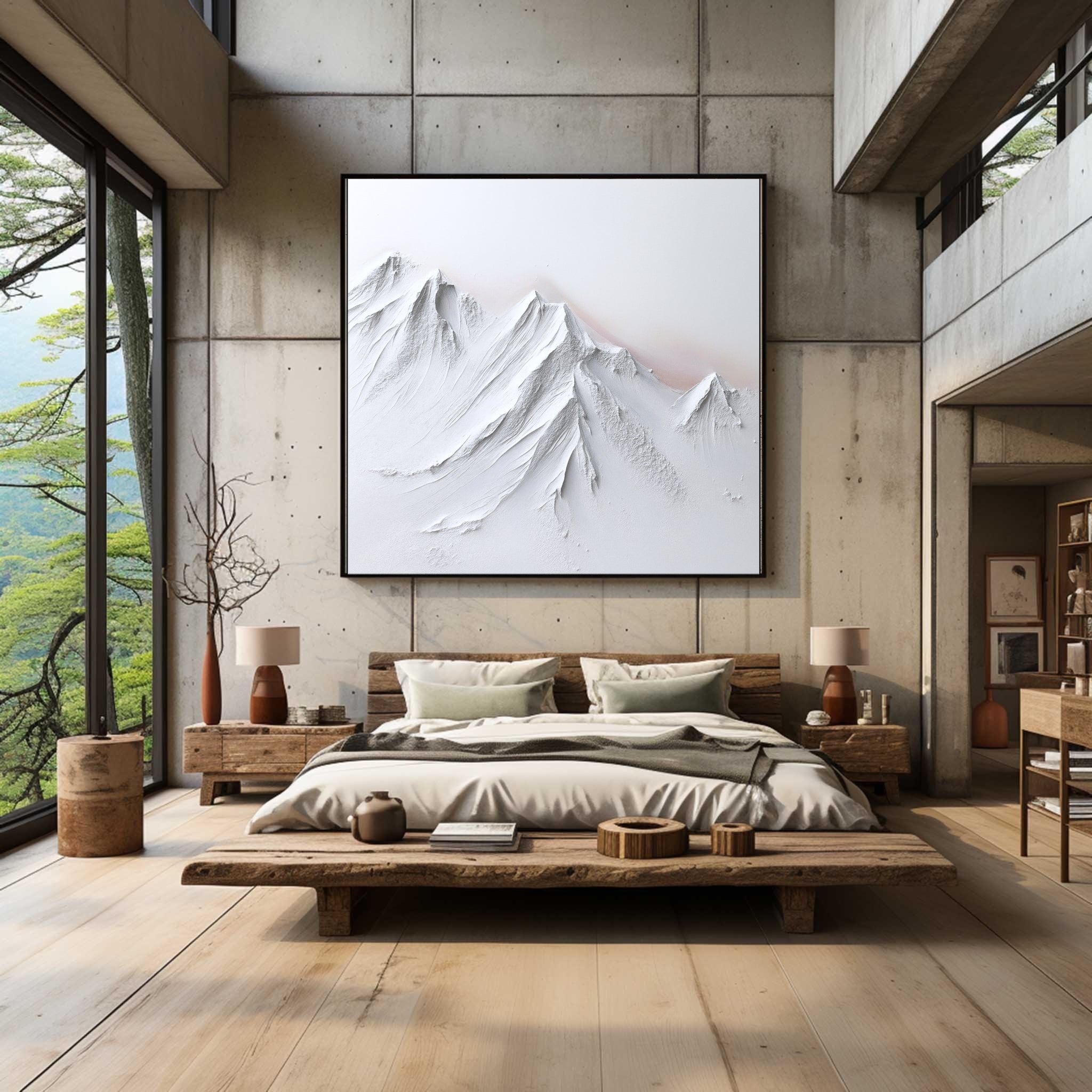 White Textured Minimalist Wall Art #WT005