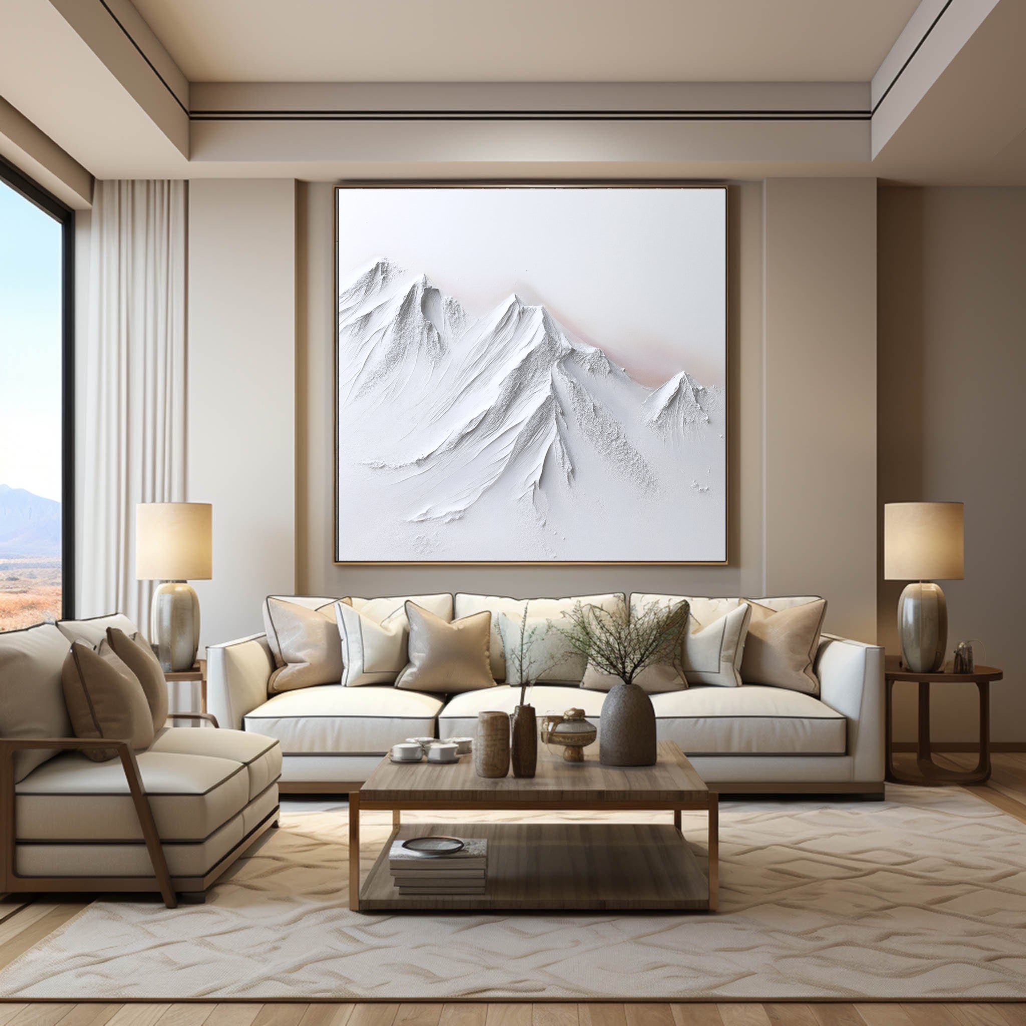 White Textured Minimalist Wall Art #WT005