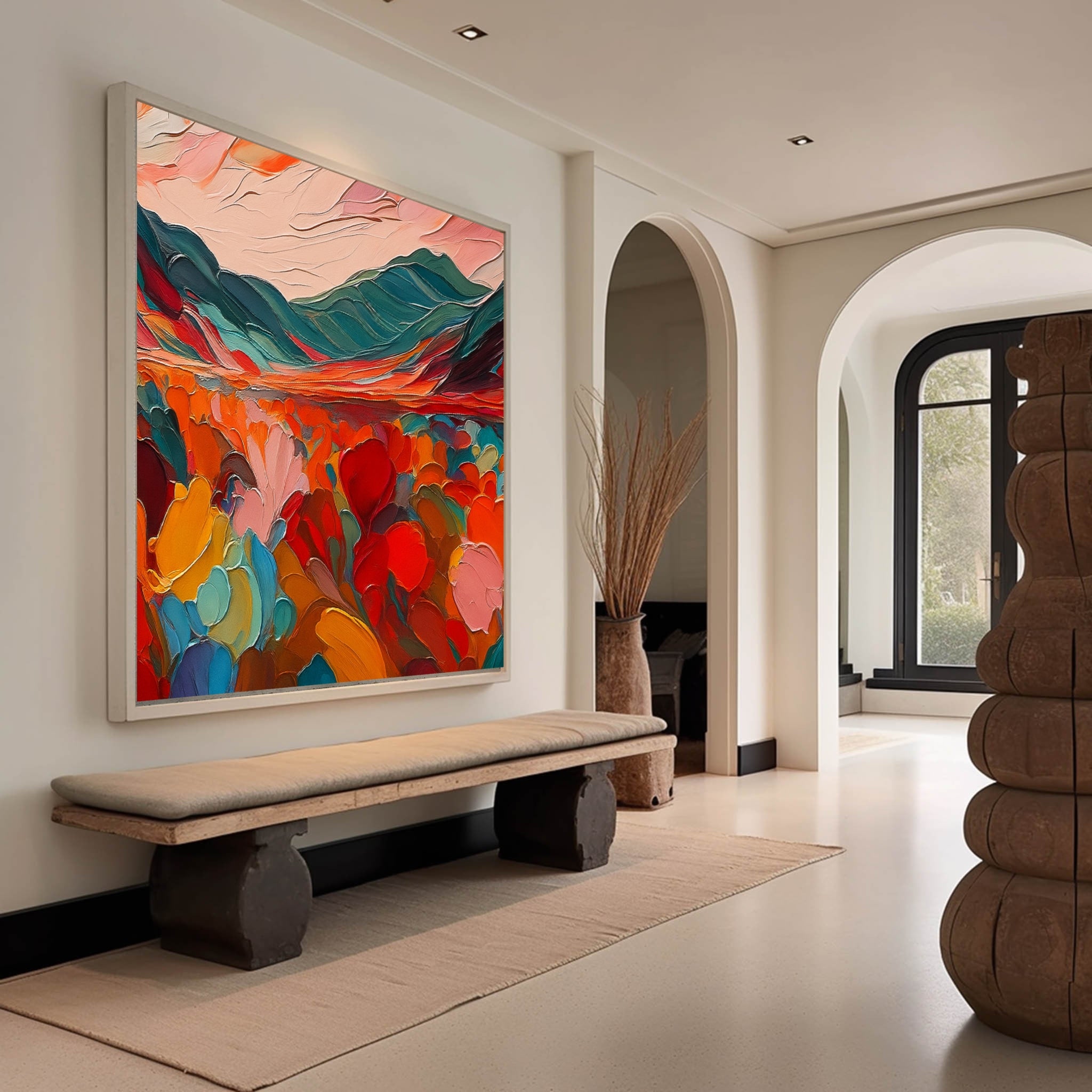 Colorful Abstract Textured Painting Canvas #AT002