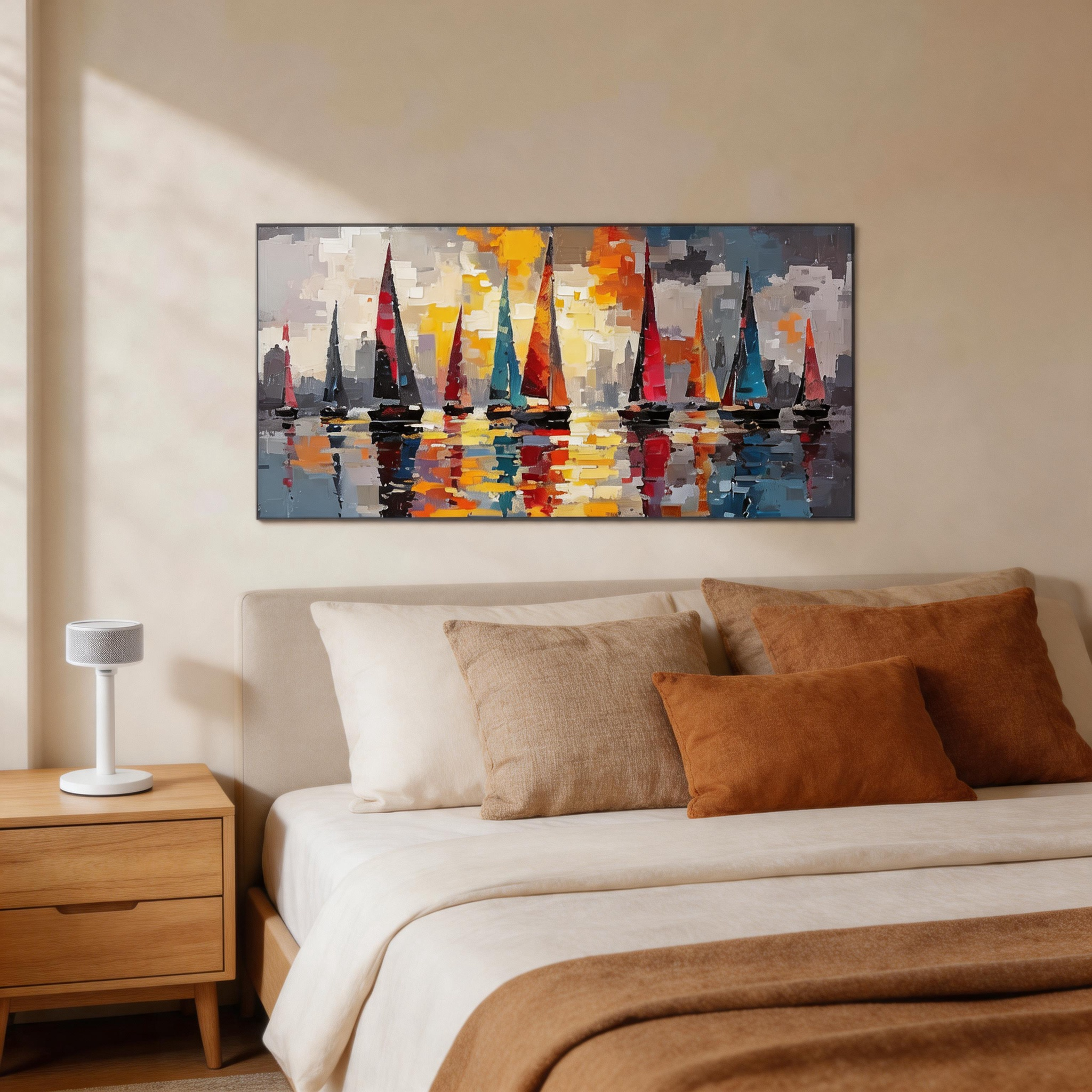 Colorful Sailboat Abstract Wall Art #BA002
