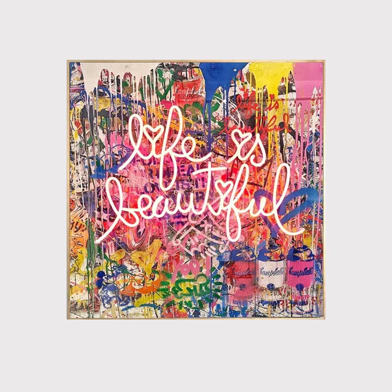Life Is Beautiful Graffiti Wall Art #PP002