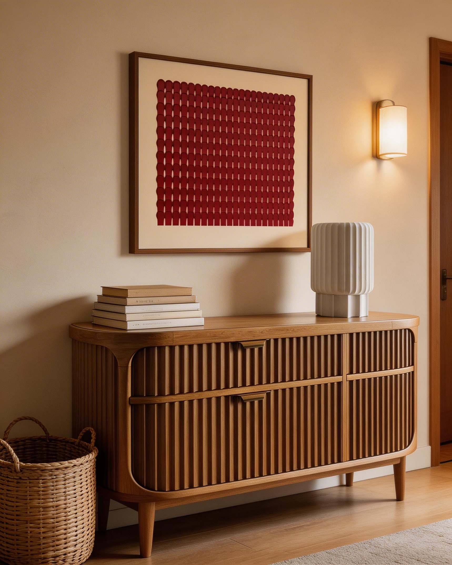 Minimalist Red Geometric Wall Art – Abstract Modern Canvas #MA027
