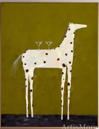 Minimalist Horse Wall Art | Modern Figurative Oil Painting #HA052