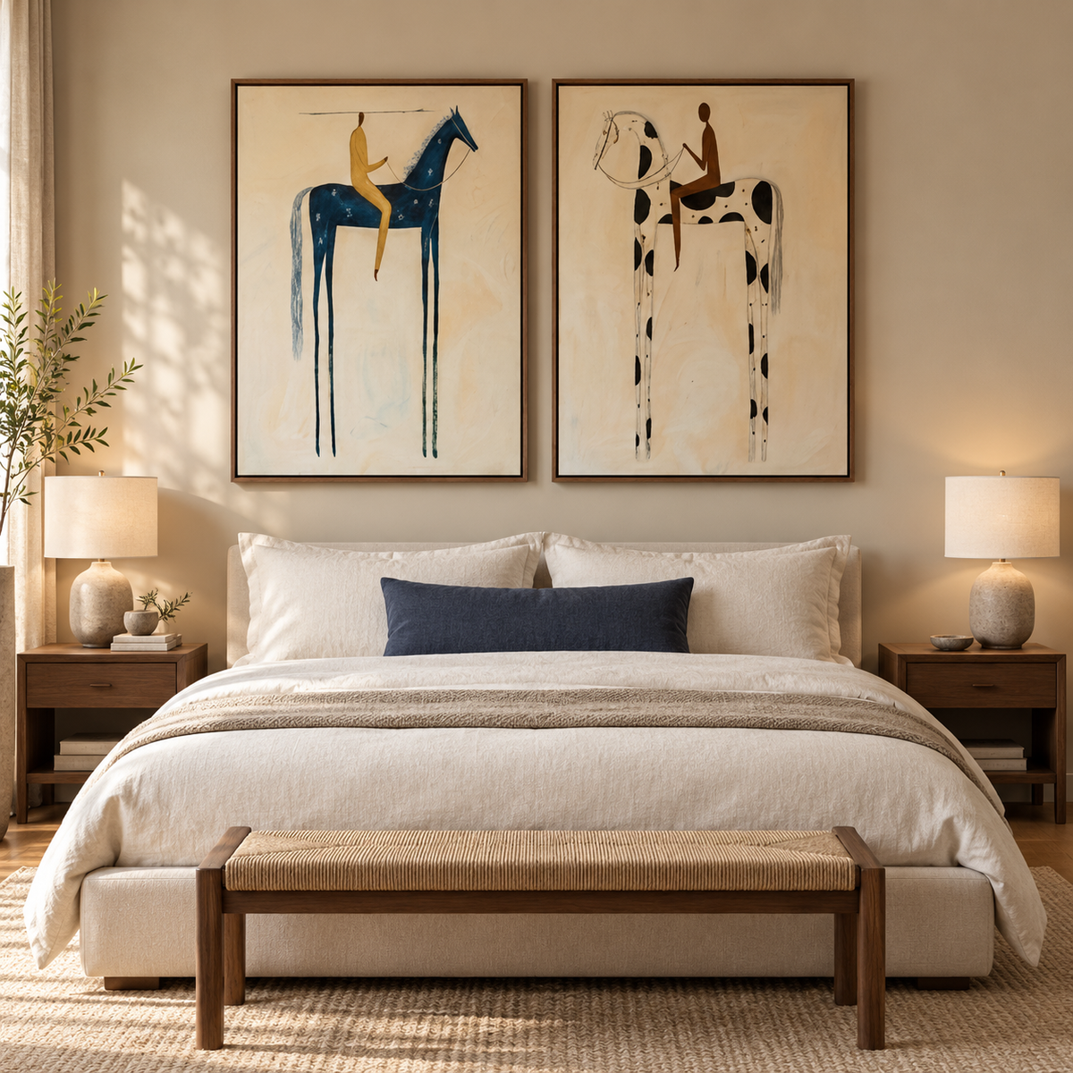 Starlit Rider – Whimsical Geometric Horse Painting #HA064