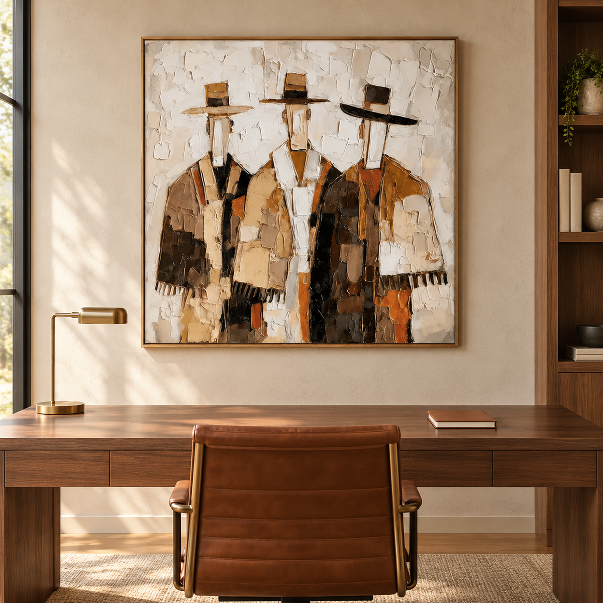 The Trio – Heavy Impasto Abstract Cowboy Painting #CP083