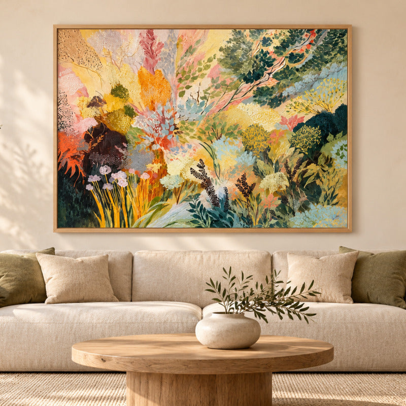 Wild Garden Bloom – Textured Abstract Botanical Painting #CP083