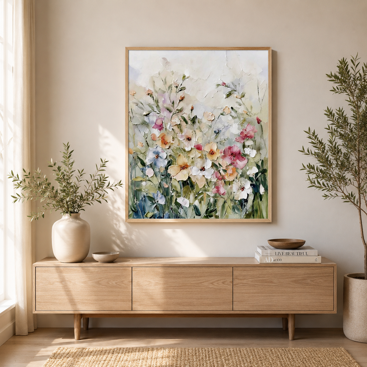 Pastel Wildflower Garden Wall Art #FL003