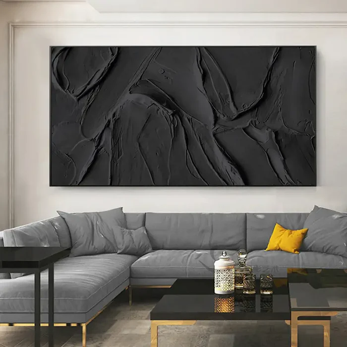 Plaster Wall Art Black Minimalist #BT009