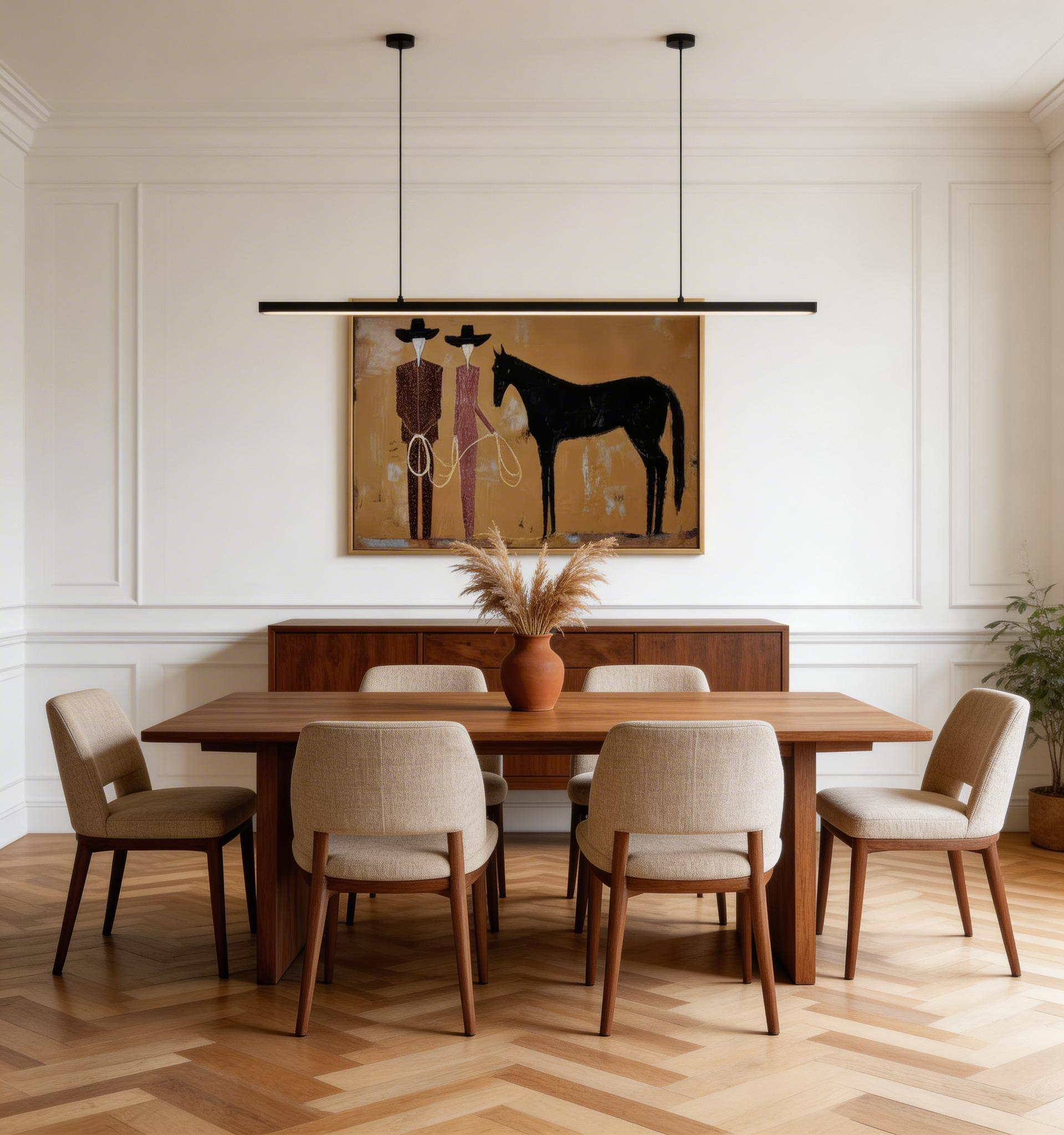 Abstract Cowboy Couple & Horse Wall Art – Western Style Canvas Painting #HA018
