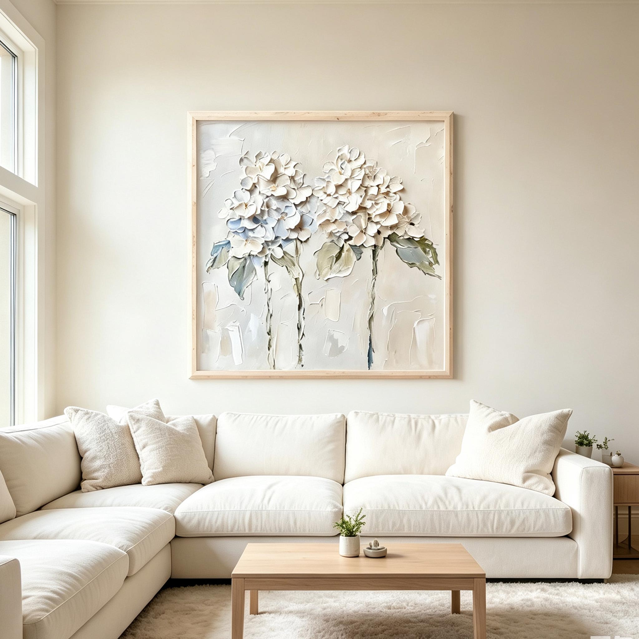 Minimalist Hydrangea Wall Art #FL062