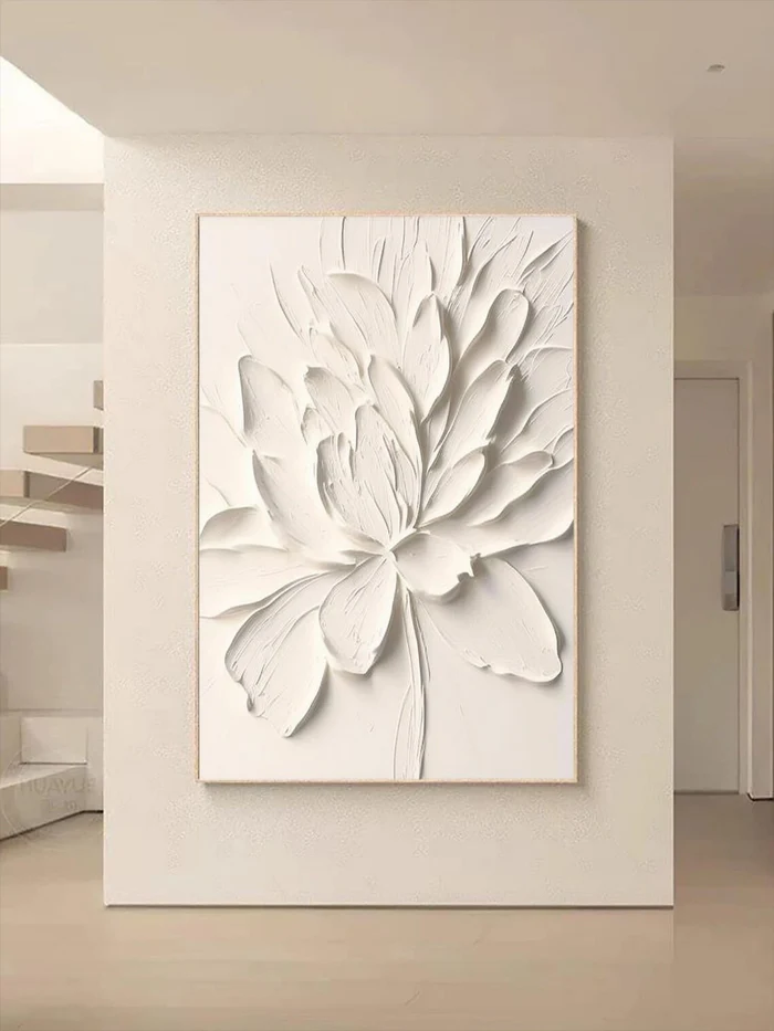 White Textured Minimalist Wall Art #WT008