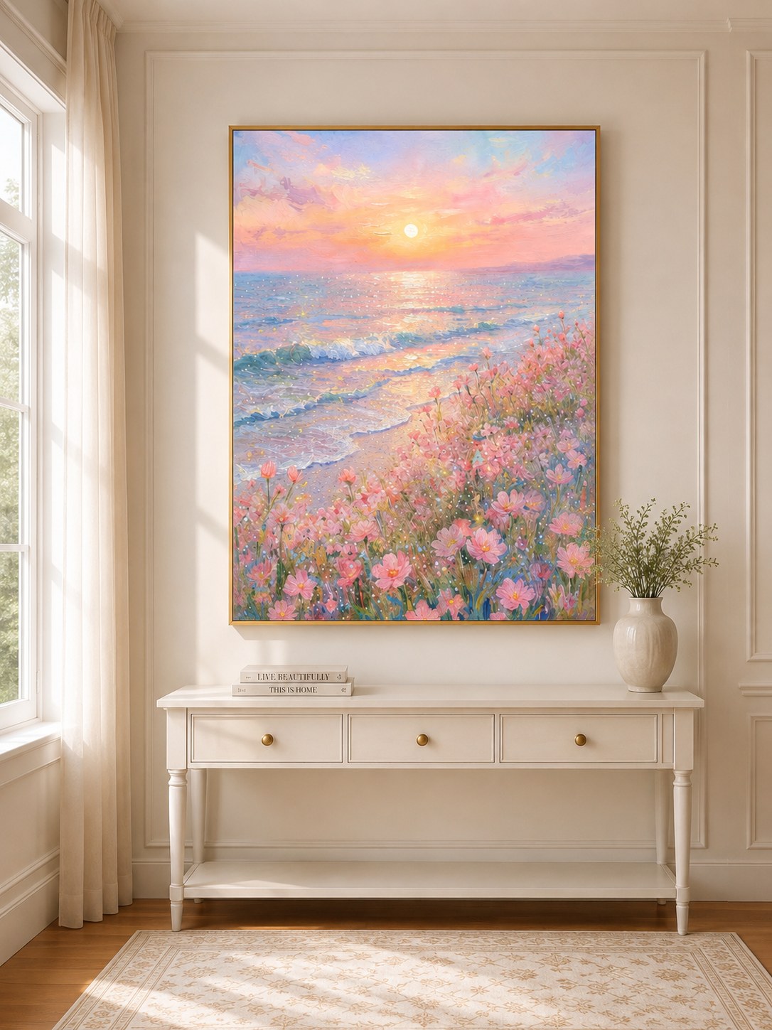 Wildflower Coastal Sunset Wall Art #BC019