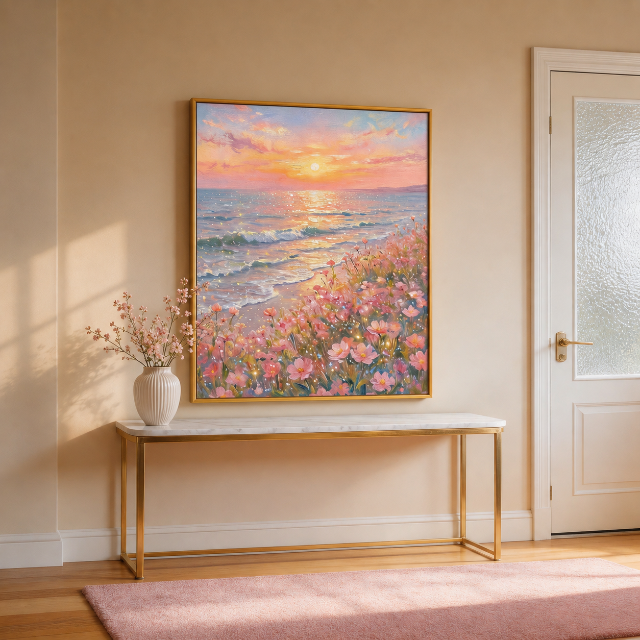 Wildflower Coastal Sunset Wall Art #BC019