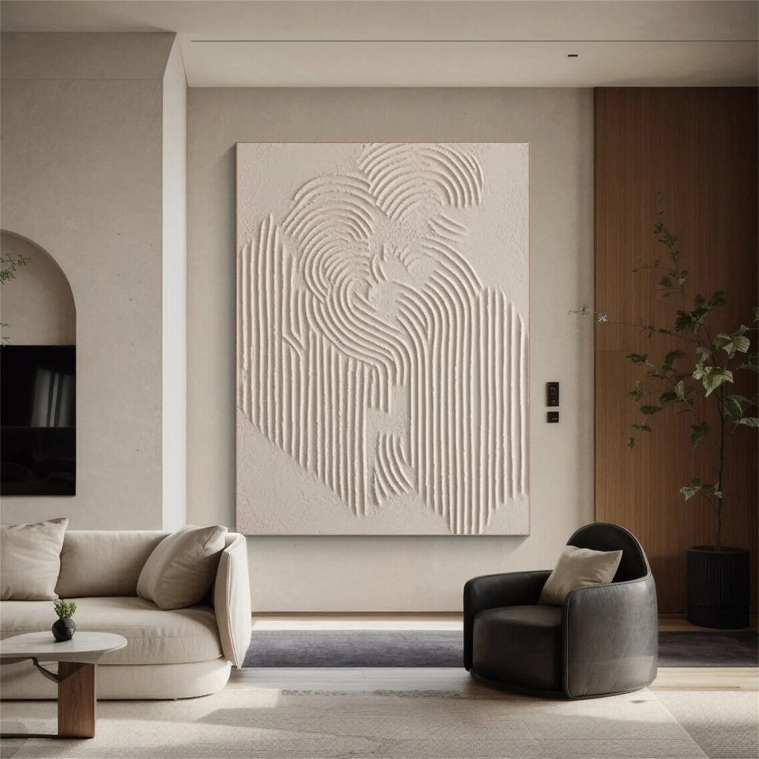 Beige & Brown Abstract #BB003