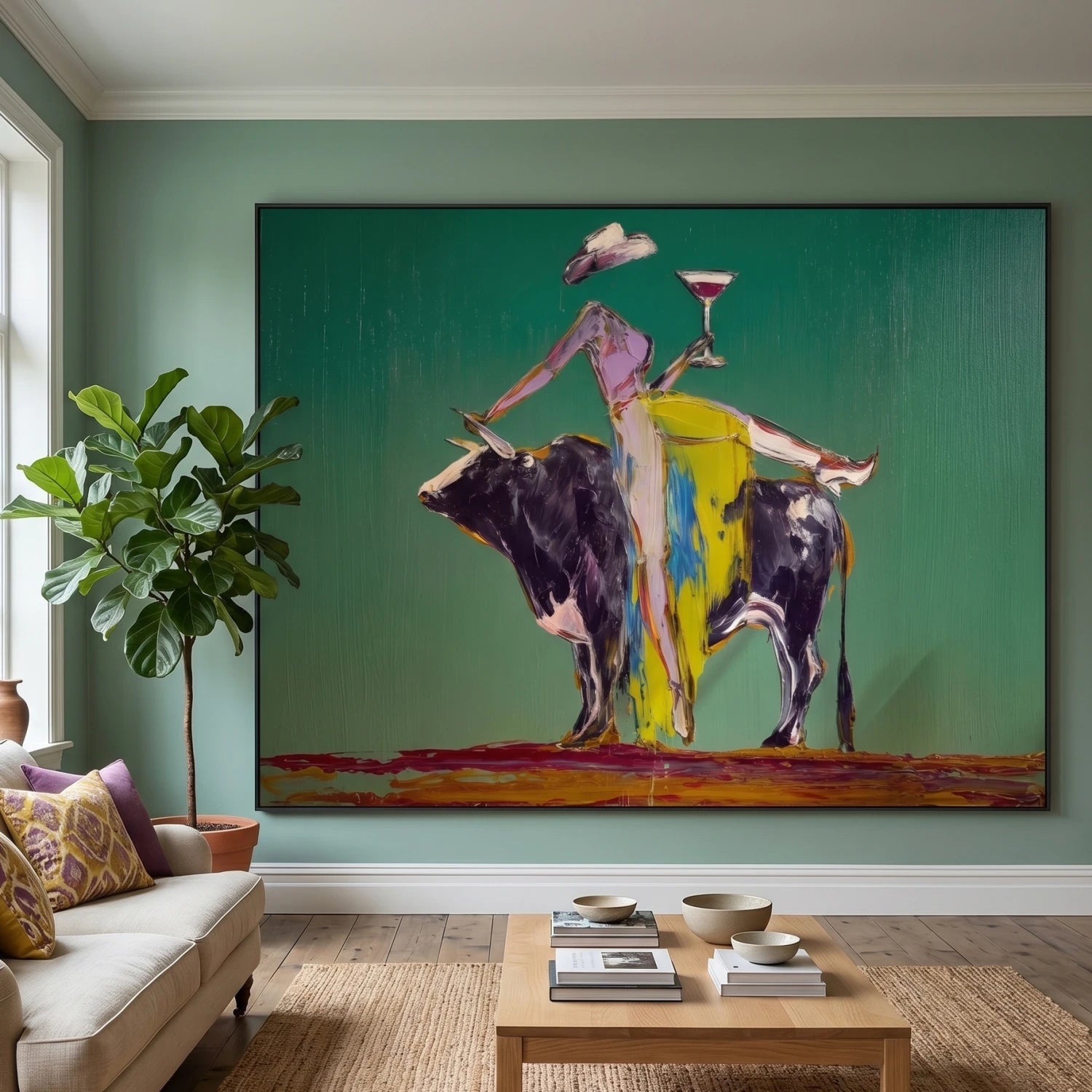 The Egrets' Hour — Dark Botanical Wetland Canvas Wall Art with White Herons #CP053