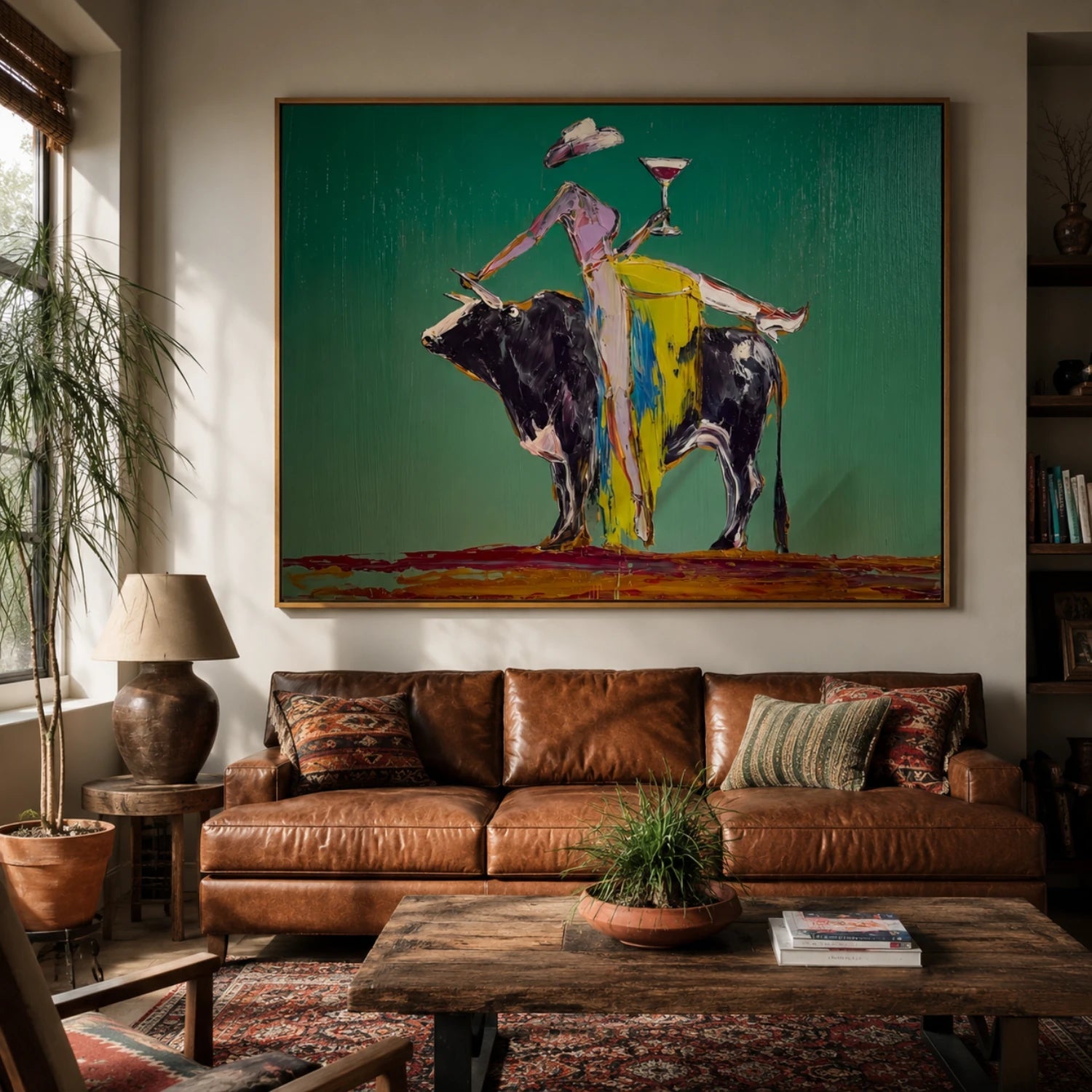 The Egrets' Hour — Dark Botanical Wetland Canvas Wall Art with White Herons #CP053