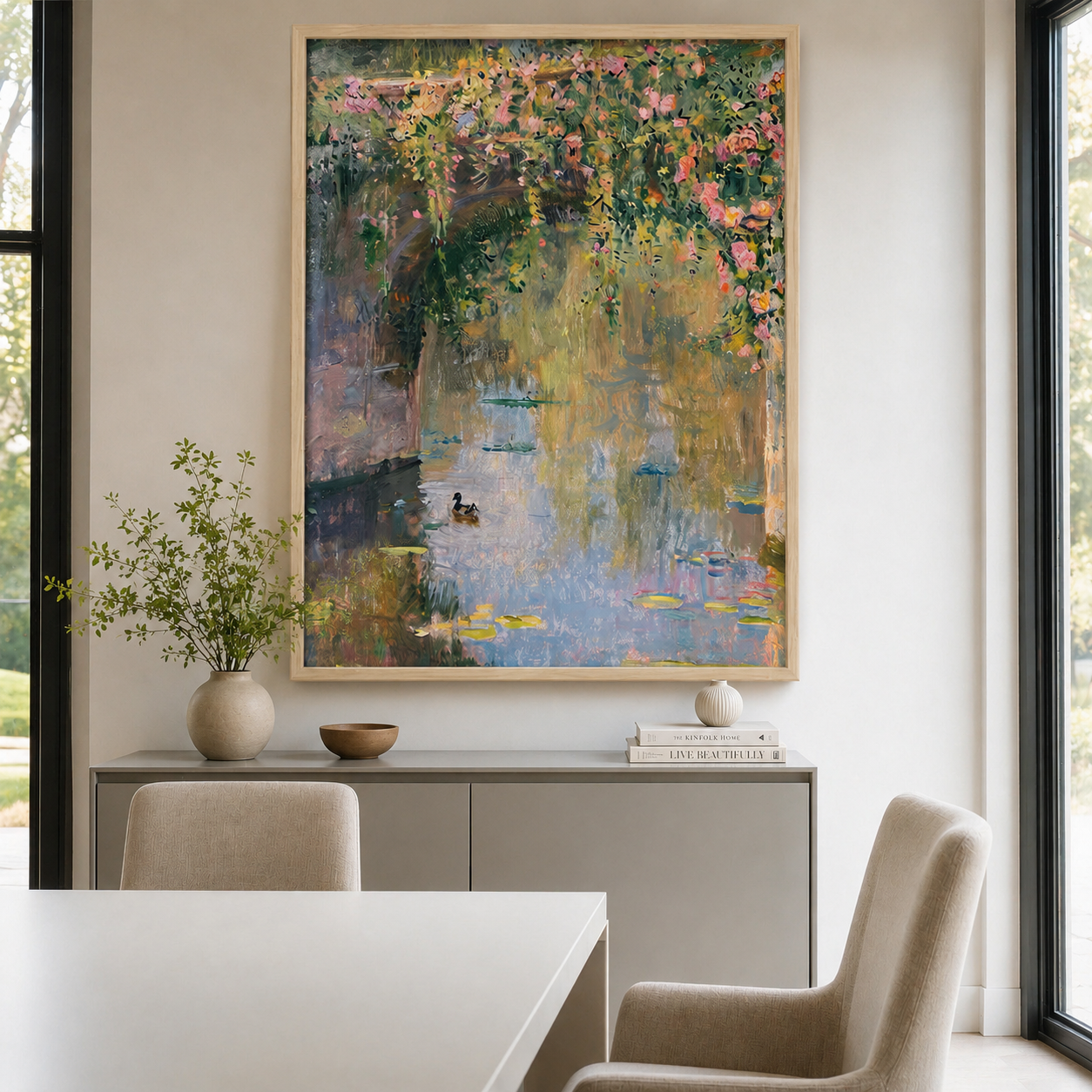 Garden Pond Landscape Wall Art #PL004