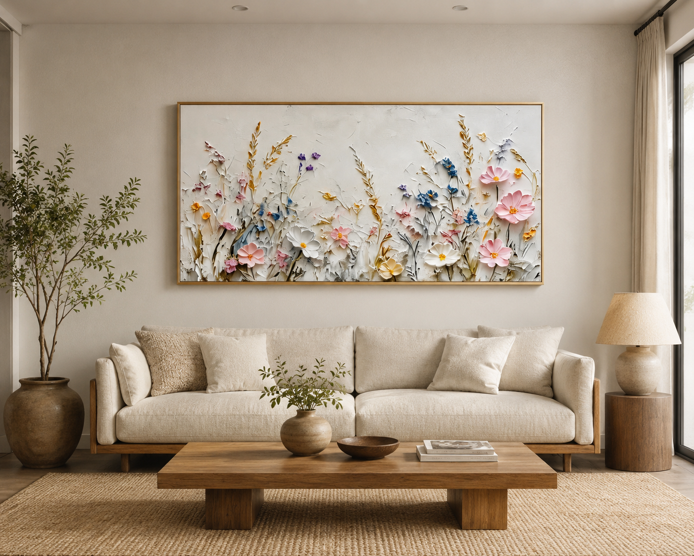 Pastel Wildflower Meadow Wall Art #FL034