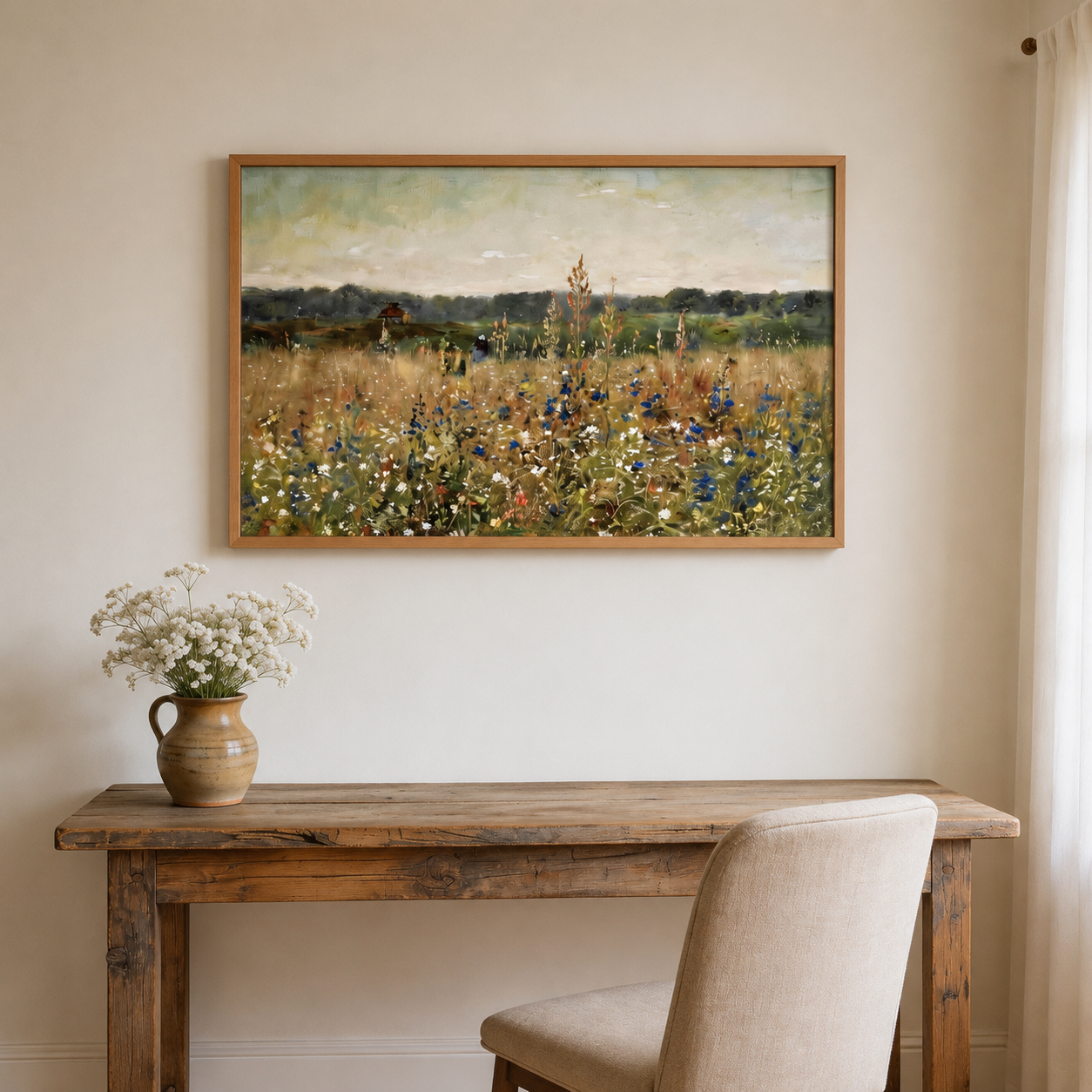 Wildflower Meadow Landscape Wall Art #FL026
