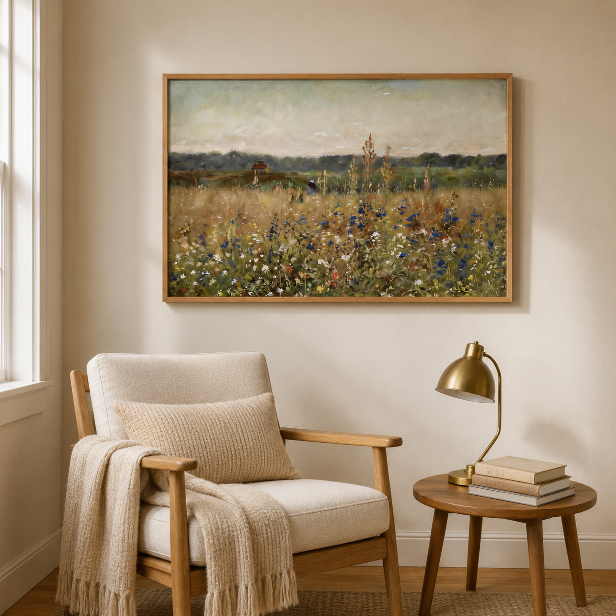 Wildflower Meadow Landscape Wall Art #FL026
