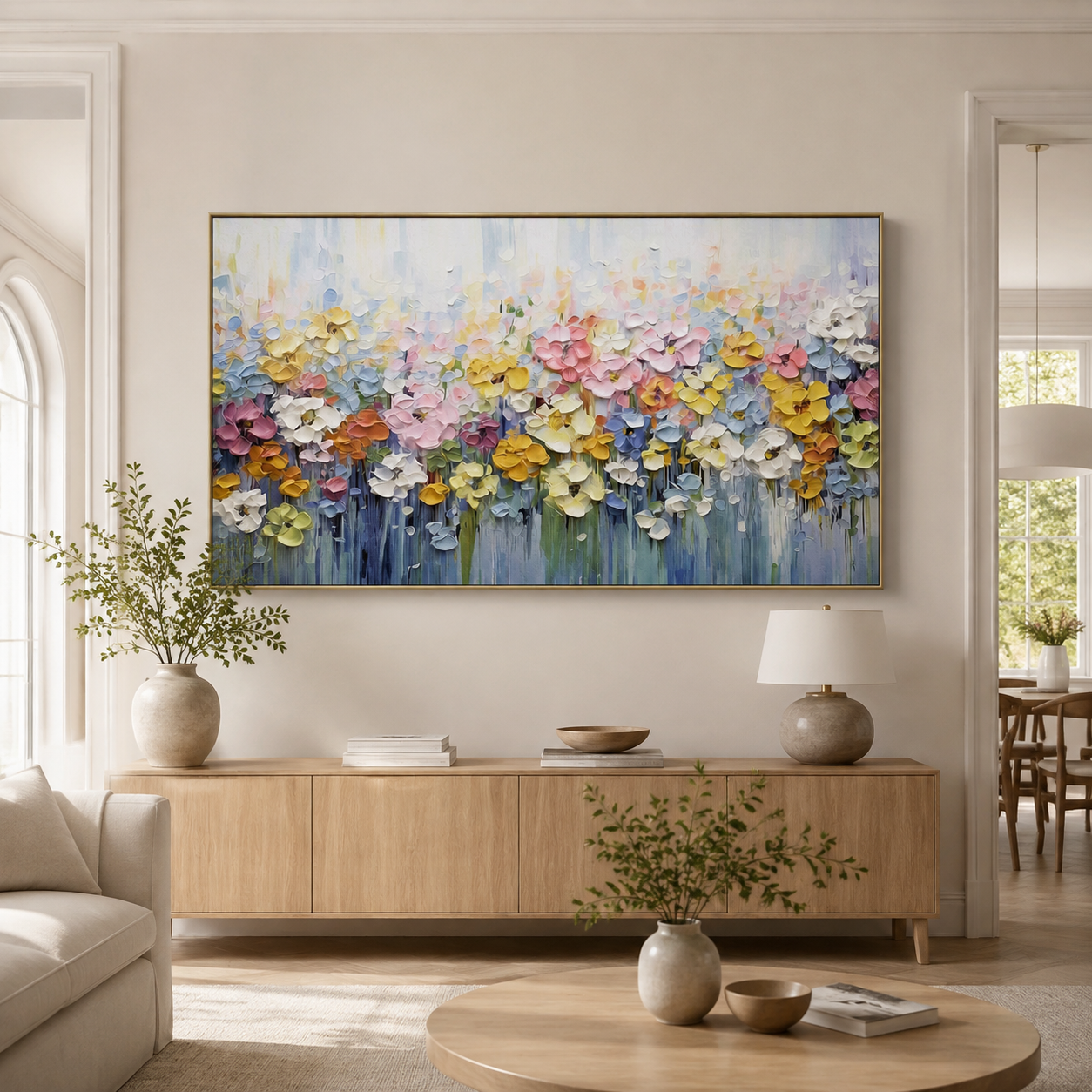 Pastel Floral Garden Wall Art #FL077