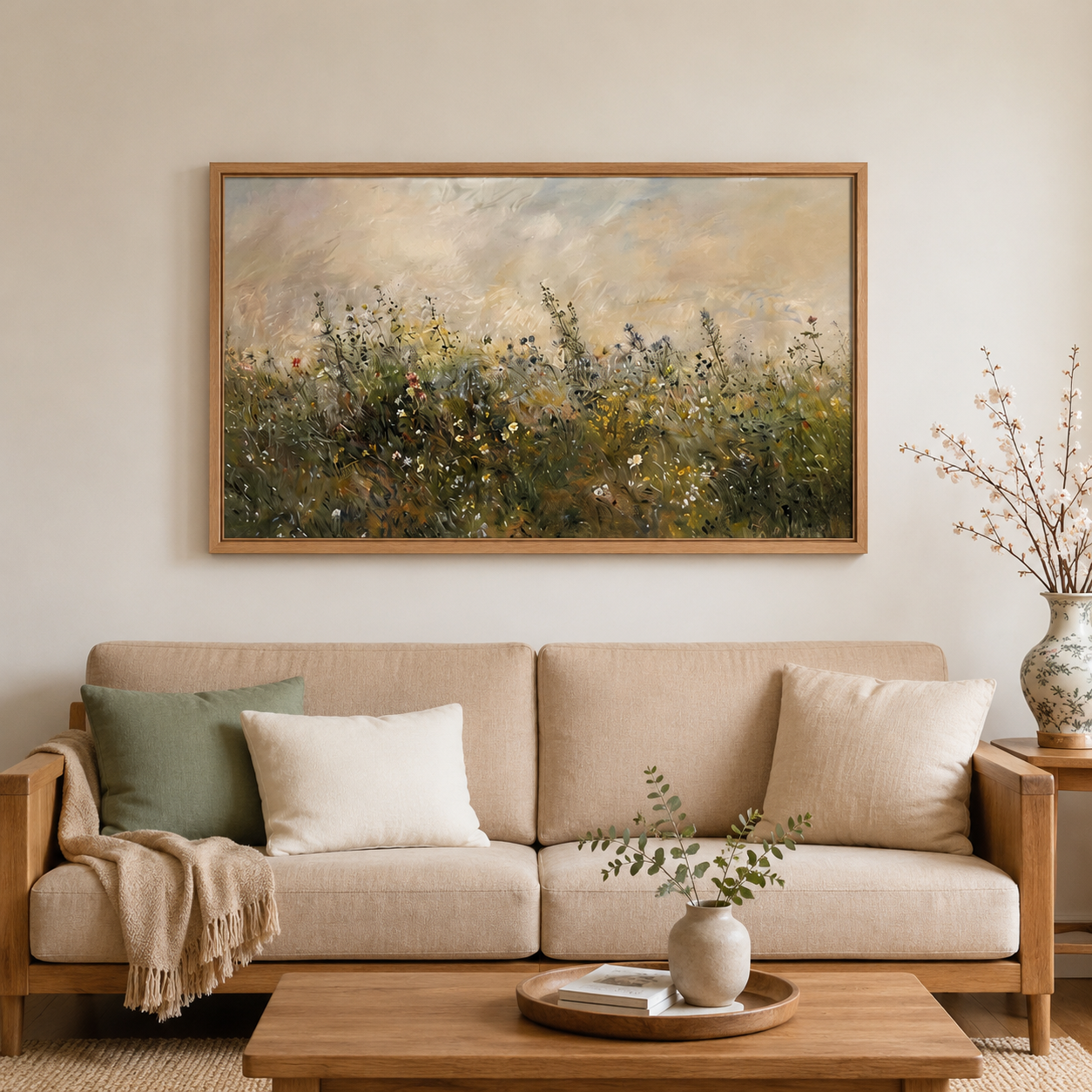 Wildflower Meadow Landscape Wall Art #FL024