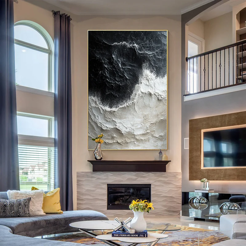 Ocean Wave Art with 3D Textured #WT009